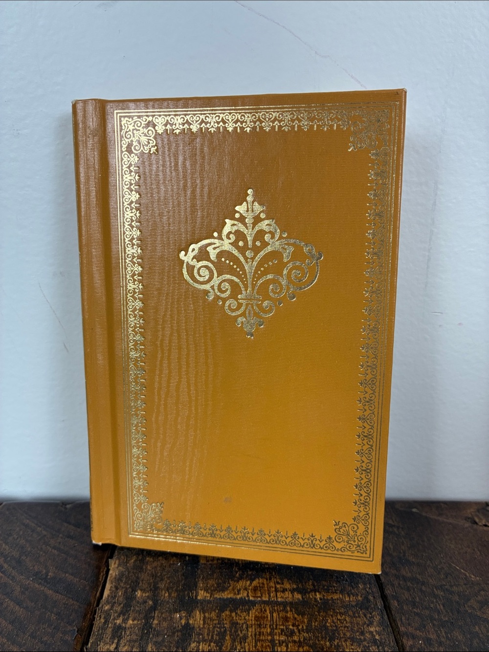 Ornate GoldAccent Mustard Hardcover Journal 1977 Inscription 70s Hardback Yellow - Picture 2 of 8